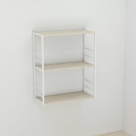 Книжкова полиця універсальна Ferrum-decor Стім 2 74x63x26 білий ДСП Дуб Сонома 16мм (FRD-104112)