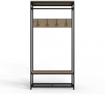 Вішалка модульна підлогова Ferrum-decor Треліс 15 180x90x38 чорний ДСП Дуб Сонома 16мм (FRD-104364)