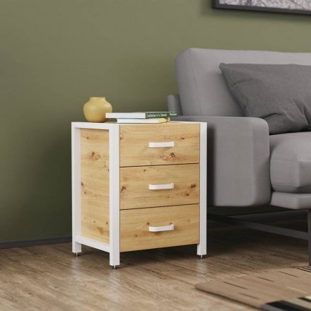 Тумба універсальна Ferrum-decor Вів'єн 3 50x41x40 білий ДСП Дуб Сан-Марино 16мм (FRD-104192) Тумба універсальна Ferrum-decor Вів'єн 3 50x41x40 білий ДСП Дуб Сан-Марино 16мм (FRD-104192)
