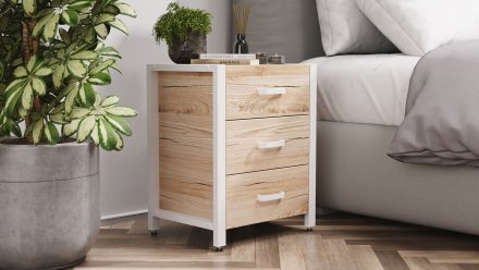 Тумба універсальна Ferrum-decor Вів'єн 3 50x41x40 білий ДСП Дуб Сан-Марино 16мм (FRD-104192) Тумба універсальна Ferrum-decor Вів'єн 3 50x41x40 білий ДСП Дуб Сан-Марино 16мм (FRD-104192)