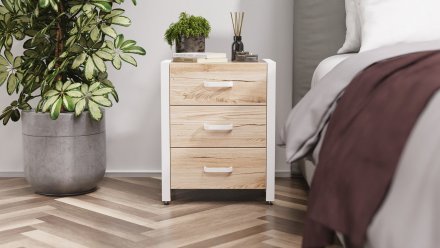 Тумба універсальна Ferrum-decor Вів'єн 3 50x41x40 білий ДСП Дуб Сан-Марино 16мм (FRD-104192) Тумба універсальна Ferrum-decor Вів'єн 3 50x41x40 білий ДСП Дуб Сан-Марино 16мм (FRD-104192)