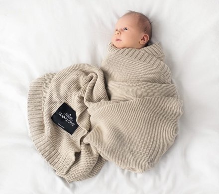 Бамбуковий плетений плед Classic 80х100 см Milk Coffee lullalove-0355 Бамбуковий плетений плед Classic 80х100 см Milk Coffee lullalove-0355