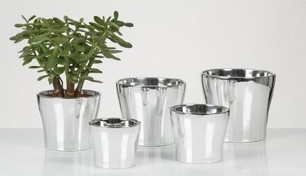 Кашпо для квітів Mirror Silver кераміка 11 дзеркальний 58688 Кашпо для квітів Mirror Silver кераміка 11 дзеркальний 58688