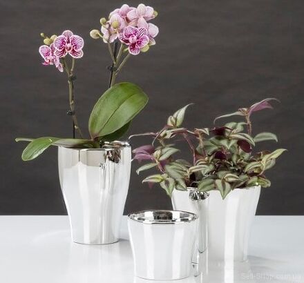 Кашпо для квітів Mirror Silver кераміка 11 дзеркальний 58688 Кашпо для квітів Mirror Silver кераміка 11 дзеркальний 58688