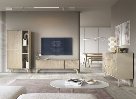 Тумба під ТВ Perfect Home Форест / Forest RTV158 3-дверна Беж пісочний/ялиця сканді (PFH-091479)