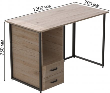 Комп'ютерний стіл Ferrum-decor Отто 75x120x70 чорний ДСП Дуб Сан-Марино 16мм (FRD-103594)