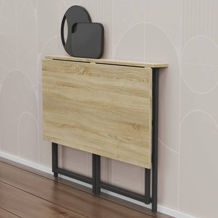 Стіл розкладний Моріс Ferrum-decor 750x1000x600 Чорний метал ДСП Дуб Сонома 16 мм (FRD-104672) Стіл розкладний Моріс Ferrum-decor 750x1000x600 Чорний метал ДСП Дуб Сонома 16 мм (FRD-104672)