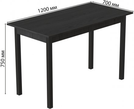 Стіл кухонний Ferrum-decor Маріо 75x120x70 Чорний ДСП Сосна Кембра 16мм (FRD-105734)