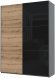 Шафа-купе двохдверна Doros G-Caiser 180х60х240 см Графіт/Дуб евок/1 Чорне скло (DRS-011228)