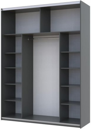 Шафа-купе двохдверна Doros G-Caiser 180х60х240 см Графіт/Дуб евок/1 Чорне скло (DRS-011228) Шафа-купе двохдверна Doros G-Caiser 180х60х240 см Графіт/Дуб евок/1 Чорне скло (DRS-011228)