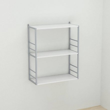 Книжкова полиця універсальна Ferrum-decor Стім 2 74x63x26 сірий ДСП Біле 16мм (FRD-104115)