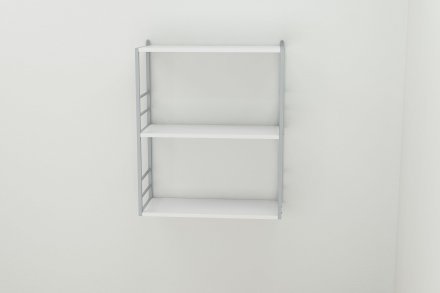 Книжкова полиця універсальна Ferrum-decor Стім 2 74x63x26 сірий ДСП Біле 16мм (FRD-104115)