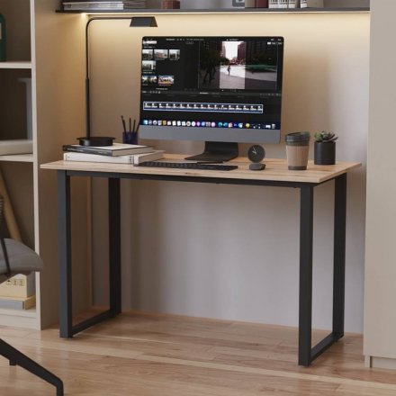 Стіл письмовий Кнап 2 Ferrum-decor 750x1400x700 Чорний метал ДСП Дуб Сан-Марино 16 мм (FRD-106427) Стіл письмовий Кнап 2 Ferrum-decor 750x1400x700 Чорний метал ДСП Дуб Сан-Марино 16 мм (FRD-106427)