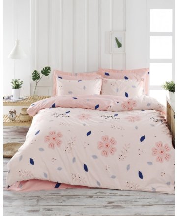 Постільна білизна Home Perfect Ranforce Flowers рожевий сімейний 145х210 см Постільна білизна Home Perfect Ranforce Flowers рожевий сімейний 145х210 см