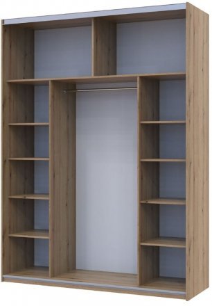Шафа купе Doros G-Caiser Дуб Евок 1 ДСП / 1 Скло / 3 частини 180х60х240 (DRS-011577)