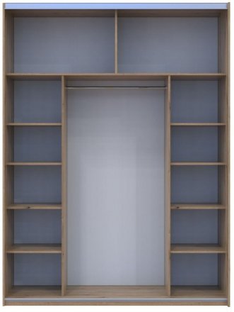 Шафа купе Doros G-Caiser Дуб Евок 1 ДСП / 1 Скло / 3 частини 180х60х240 (DRS-011577)