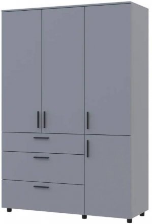 Шафа для одягу Doros Торн Сірий 3 ДСП/3Ш (полиці) 135х51.6х200 (DRS-012064)