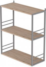 Книжкова полиця універсальна Ferrum-decor Стім 2 74x63x26 сірий ДСП Дуб Сан-Марино 16мм (FRD-104116)