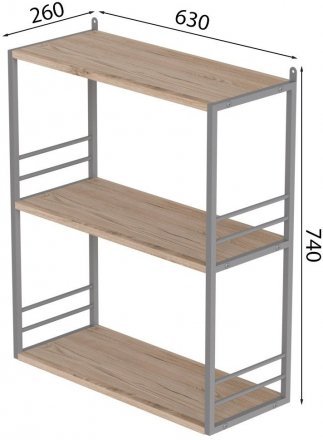 Книжкова полиця універсальна Ferrum-decor Стім 2 74x63x26 сірий ДСП Дуб Сан-Марино 16мм (FRD-104116) Книжкова полиця універсальна Ferrum-decor Стім 2 74x63x26 сірий ДСП Дуб Сан-Марино 16мм (FRD-104116)