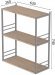 Книжкова полиця універсальна Ferrum-decor Стім 2 74x63x26 сірий ДСП Дуб Сан-Марино 16мм (FRD-104116)