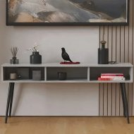 Тумба під телевізор Кентук Ferrum-decor 45x139x38 Чорний метал ДСП Бетон 16 мм (FRD-106727)