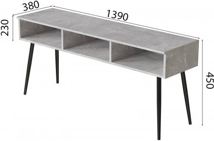 Тумба під телевізор Кентук Ferrum-decor 45x139x38 Чорний метал ДСП Бетон 16 мм (FRD-106727) Тумба під телевізор Кентук Ferrum-decor 45x139x38 Чорний метал ДСП Бетон 16 мм (FRD-106727)
