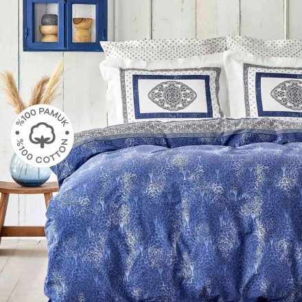 Постільна білизна ранфорс Dante mavi блакитний євро svt-2000022298353 Постільна білизна ранфорс Dante mavi блакитний євро svt-2000022298353