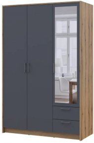 Шафа для одягу Doros Ронді з дзеркалом Дуб Артизан/Графіт 3ДСП 121х52х195 DRS-011670 (80737816) Шафа для одягу Doros Ронді з дзеркалом Дуб Артизан/Графіт 3ДСП 121х52х195 DRS-011670 (80737816)
