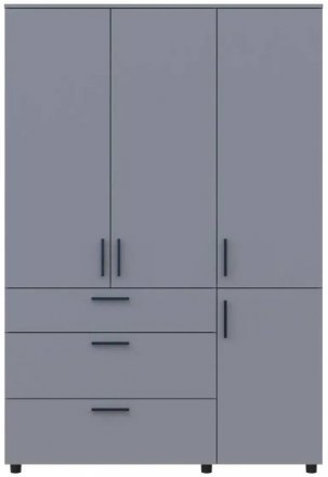 Шафа для одягу Doros Торн Сірий 3 ДСП/3Ш (штанга) 135х51.6х200 (DRS-012065)