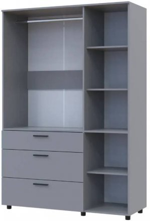 Шафа для одягу Doros Торн Сірий 3 ДСП/3Ш (штанга) 135х51.6х200 (DRS-012065)