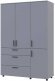 Шафа для одягу Doros Торн Сірий 3 ДСП/3Ш (штанга) 135х51.6х200 (DRS-012065)