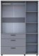 Шафа для одягу Doros Торн Сірий 3 ДСП/3Ш (штанга) 135х51.6х200 (DRS-012065)