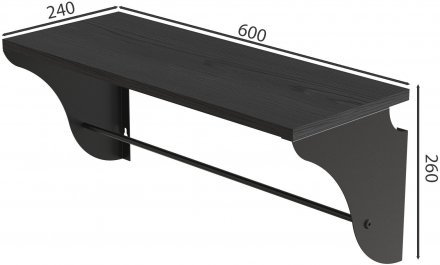 Настінна полиця Ferrum-decor Комфі 260x600x240 метал Чорний ДСП Сосна Кембра 16 мм (FRD-102739) Настінна полиця Ferrum-decor Комфі 260x600x240 метал Чорний ДСП Сосна Кембра 16 мм (FRD-102739)
